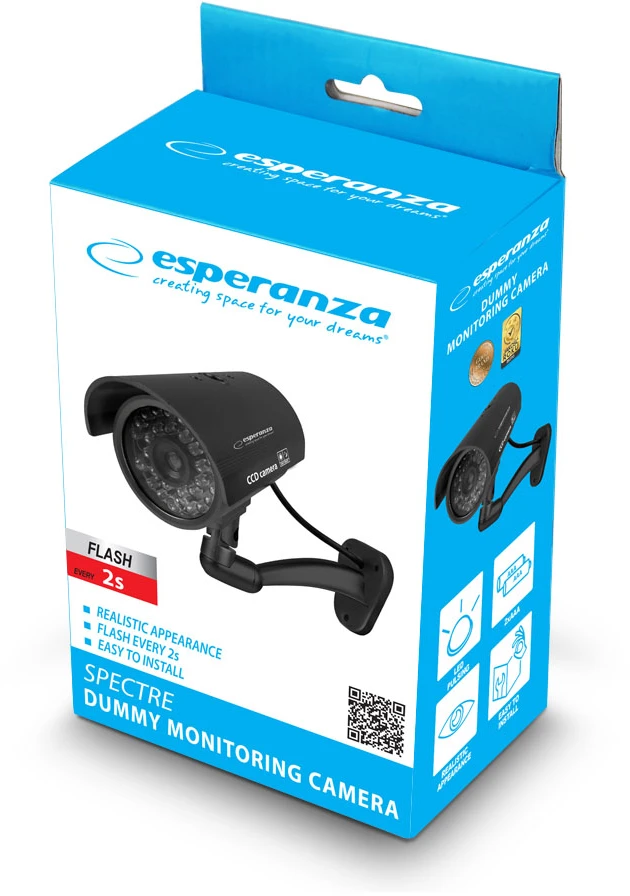 ECA102K Esperanza stebėjimo kameros imitacija, „Spectre“, juoda