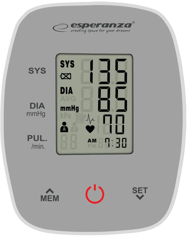 Kraujospūdžio matuoklis Esperanza ECB007 upper arm blood pressure monitorius