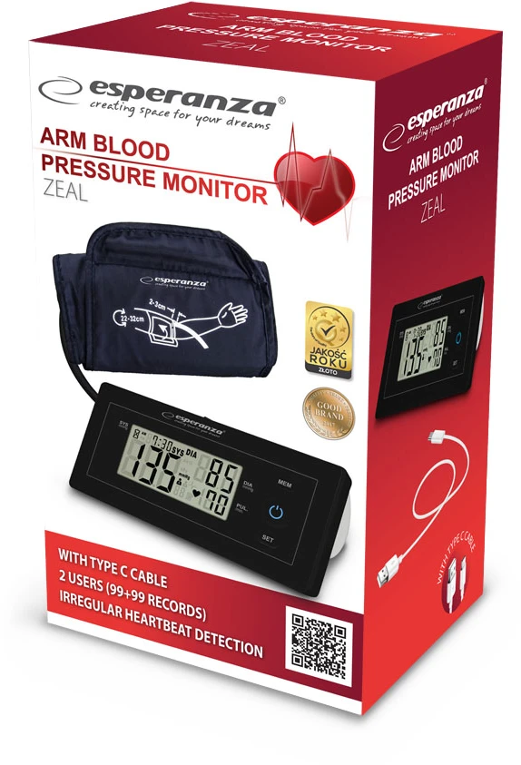 Kraujospūdžio matuoklis Esperanza ECB008 upper arm blood pressure monitorius
