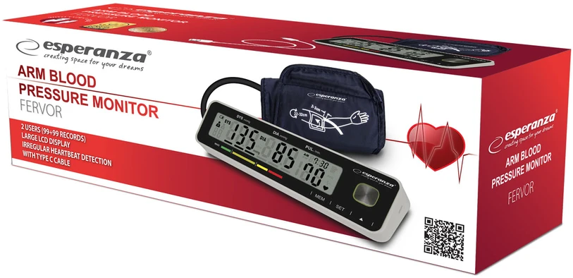 Kraujospūdžio matuoklis Esperanza ECB009 upper arm blood pressure monitorius