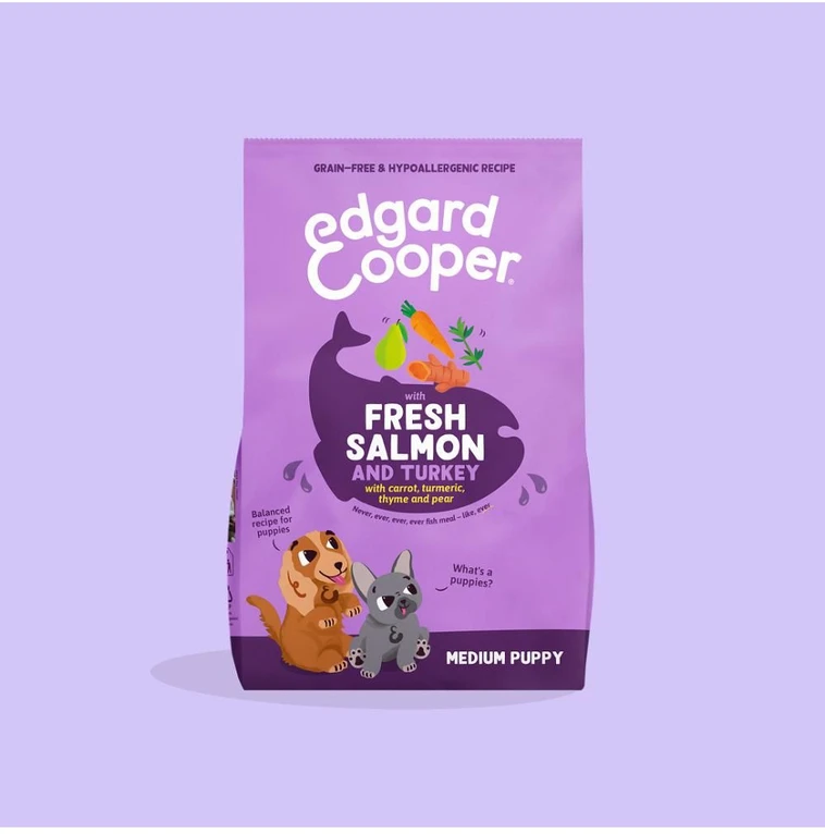 Edgard Cooper - šviežia šuniukų lašiša ir kalakutiena - 7kg