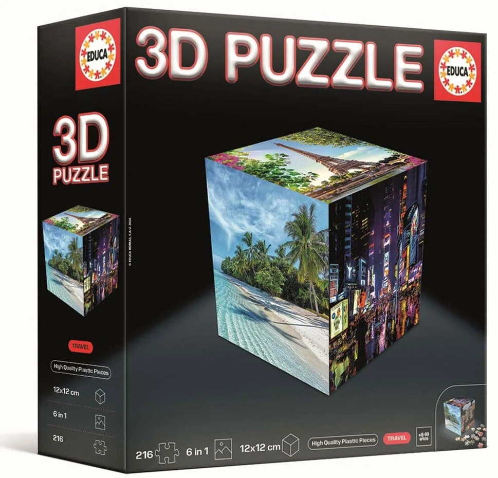 Educa - 3D dėlionės kubas kelionėms (80-20124)