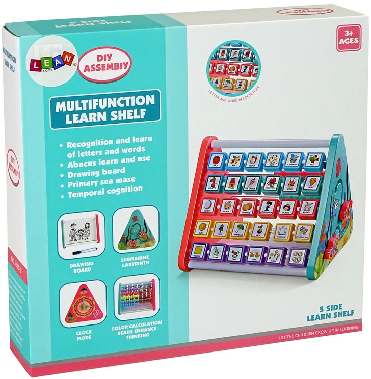 Lean Toys Mokomoji lentyna su trikampiais skaitikliais ir gyvūnų figūrėlėmis
