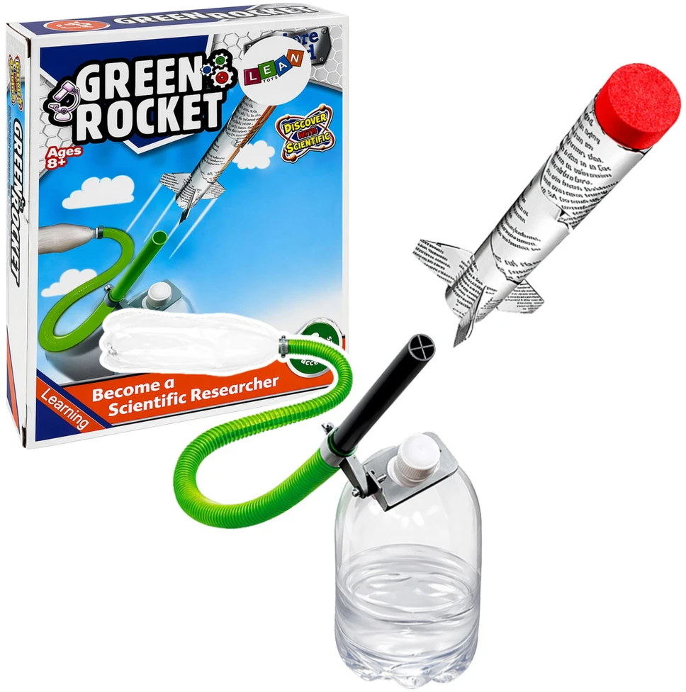 Lean Toys Edukacinis rinkinys Suspausto oro raketa LeanToys