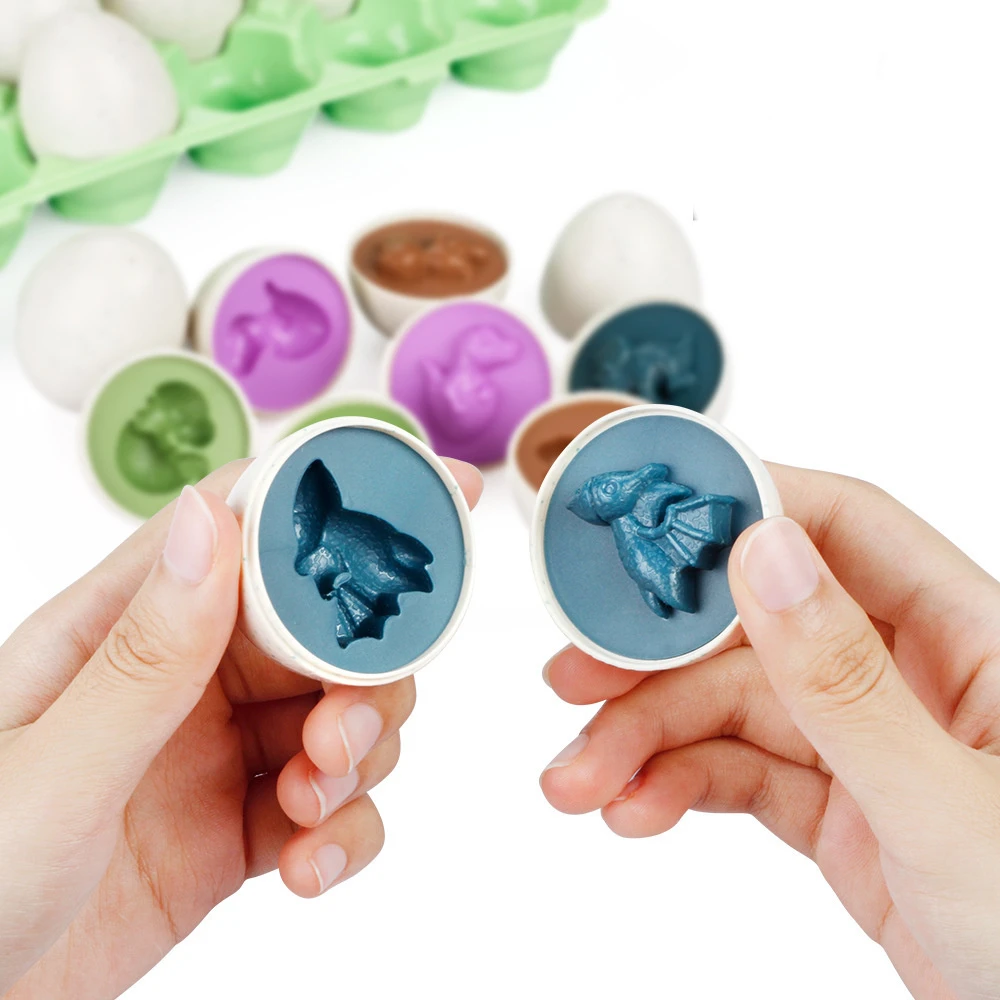 Lean Toys Dinozaurų kiaušinių rinkinys, 12 dalių
