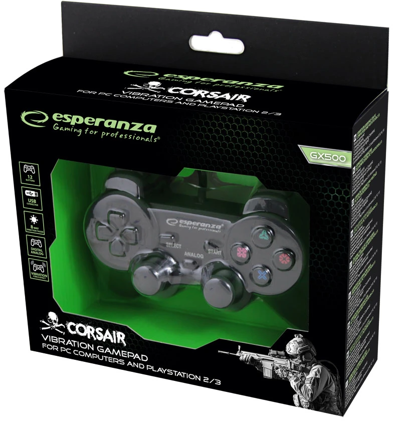 Gamepad Corsair Esperanza EG106 - juoda