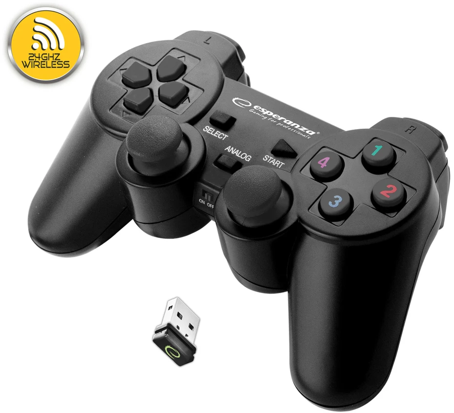 Bevielis ŽAIDIMŲ PULTAS SU VIBRACIJOMIS ESPERANZA EGG108K GLADIATOR PC / PS3