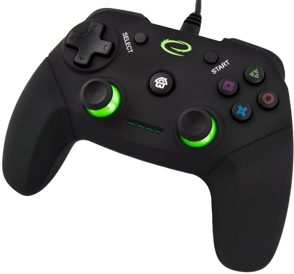 Gamepad Esperanza Vanquisher EGG110K (PC, PS3, juodos spalvos, žalias color)