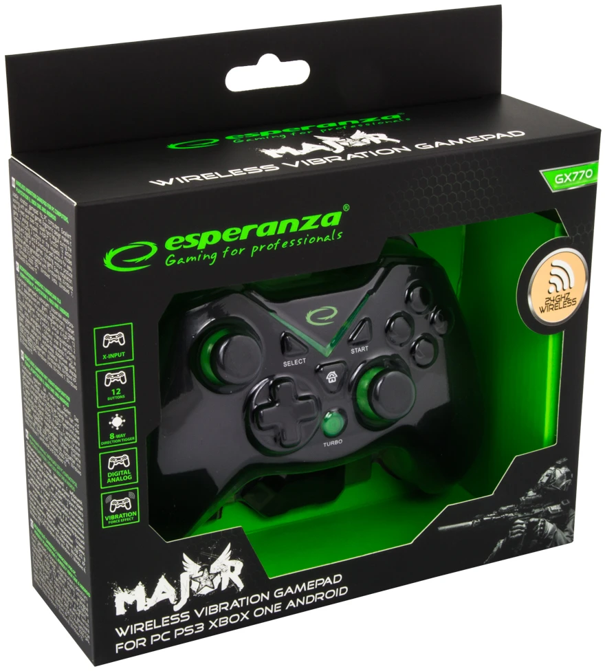 ESPERANZA EGG112K Bevielis žaidimų valdiklis Android/PC/PS3/XBOX ONE