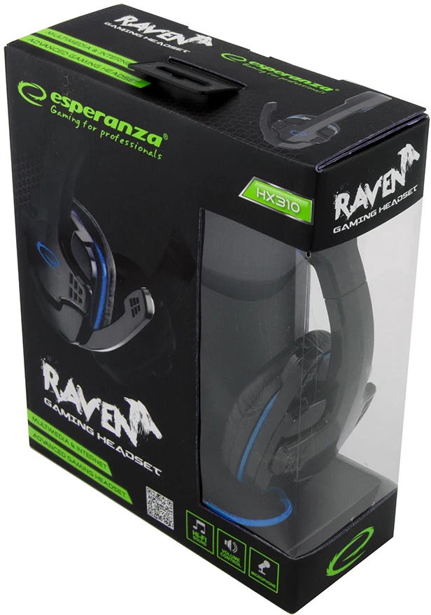 ESPERANZA EGH310B - 5901299925911 RAVEN stereo ausinės su mikrofonu skirta games - Mėlynas