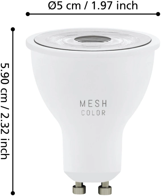 EGLO - 3 GU10 išmaniųjų lempučių ir nuotolinio valdymo pulto rinkinys - RGB + reguliuojama balta spalva - Zigbee ir Bluetooth