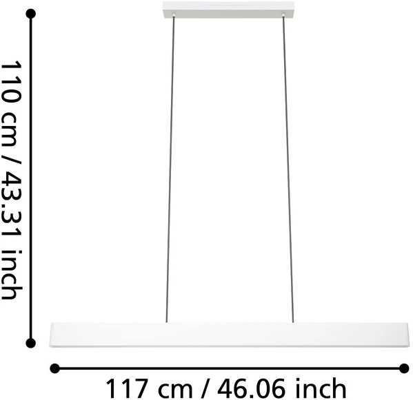 „Eglo“ – „Andreas-Z“ išmanusis pakabinamas šviestuvas – 117 cm ilgio, RGB + TW, „Zigbee“ ir „Bluetooth“
