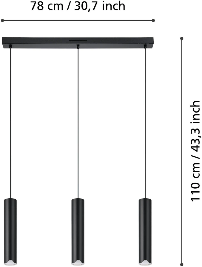 „Eglo“ – „Balamorta-Z“ išmanusis pakabinamas šviestuvas – juodas L78 – RGB + reguliuojama balta spalva – „Zigbee“ ir „Bluetooth“