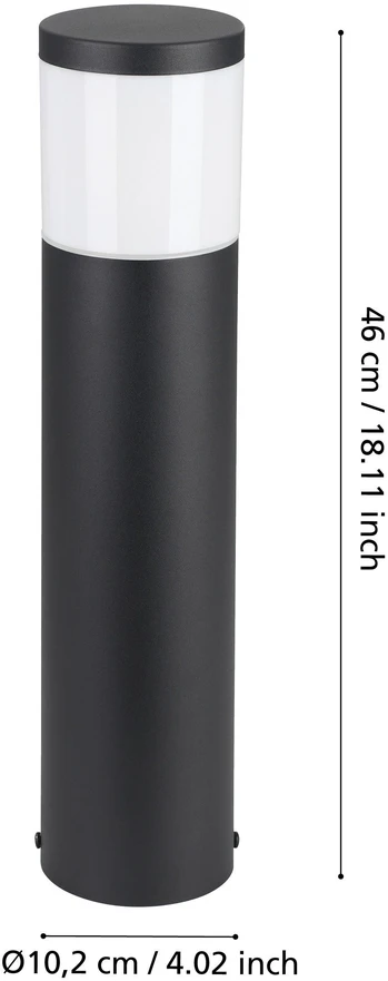 EGLO - Basalgo-Z lauko toršeras, juodas H45 - išmanusis RGB + reguliuojamo baltumo LED su Zigbee ir Bluetooth