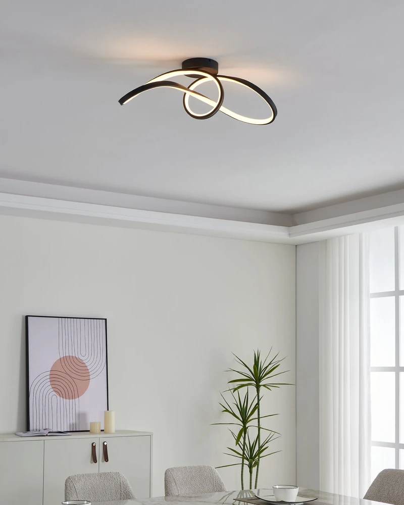 „Eglo“ – „Calarossa-Z“ išmanusis lubinis šviestuvas – juodas 70,5x23 – RGB + reguliuojama balta spalva – „Zigbee“ ir „Bluetooth“