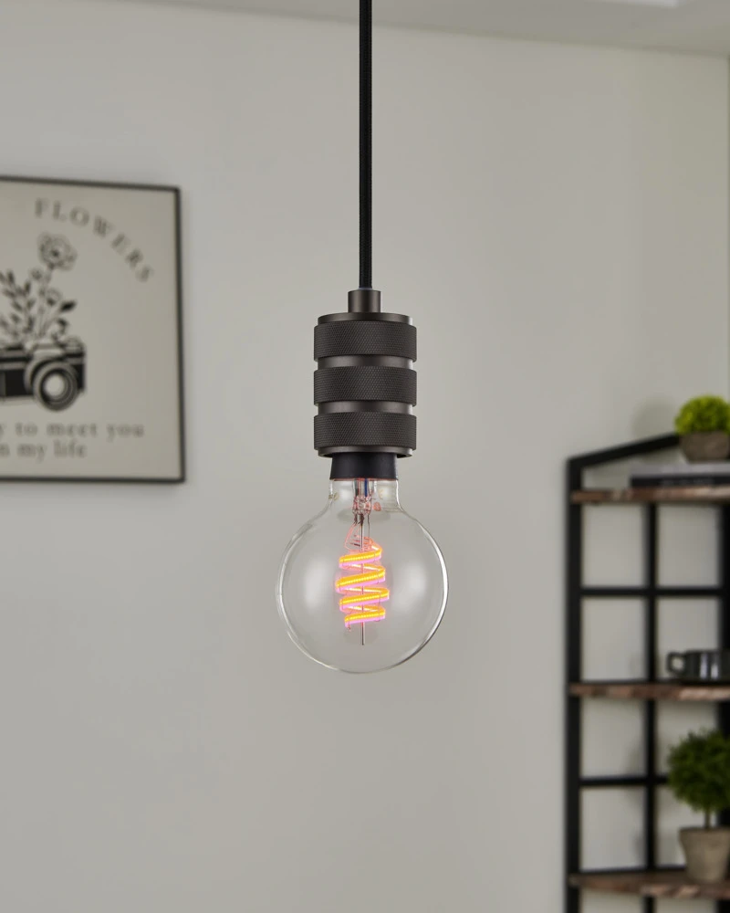 EGLO CONNECT-Z E27 LED G80 – išmanioji spiralinė rutulinė lemputė su RGB ir balta šviesa, „Zigbee“, „Matter“ ir „Thread“