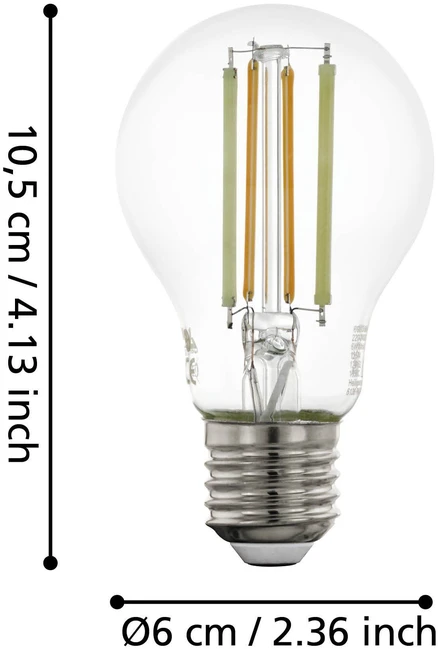 „Eglo“ – E27 A60 skaidri TW – išmanioji LED lemputė su „Zigbee“ ir „Bluetooth“