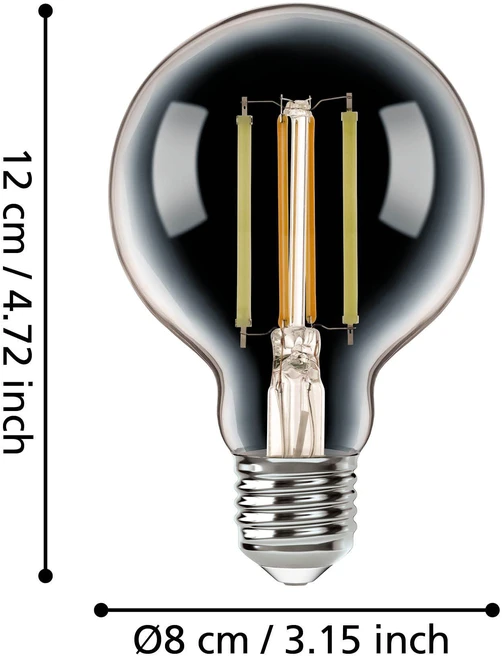 „Eglo“ – E27 G80 skaidri išmanioji lemputė – reguliuojamos baltos spalvos – „Zigbee“ / „Bluetooth“