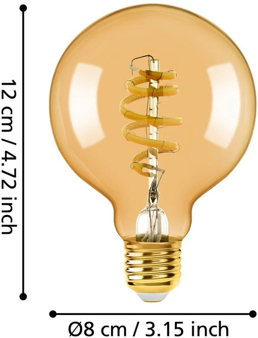 „Eglo“ – E27 G80 spiralinė geltona – išmanioji lemputė su „Zigbee“ ir „Bluetooth“