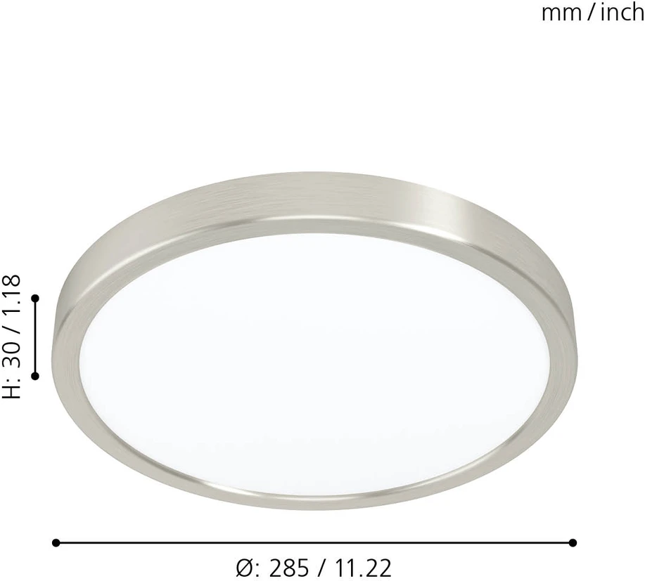 Eglo - FUEVA 5 lubinis šviestuvas – Ø285 mm – šlifuoto plieno