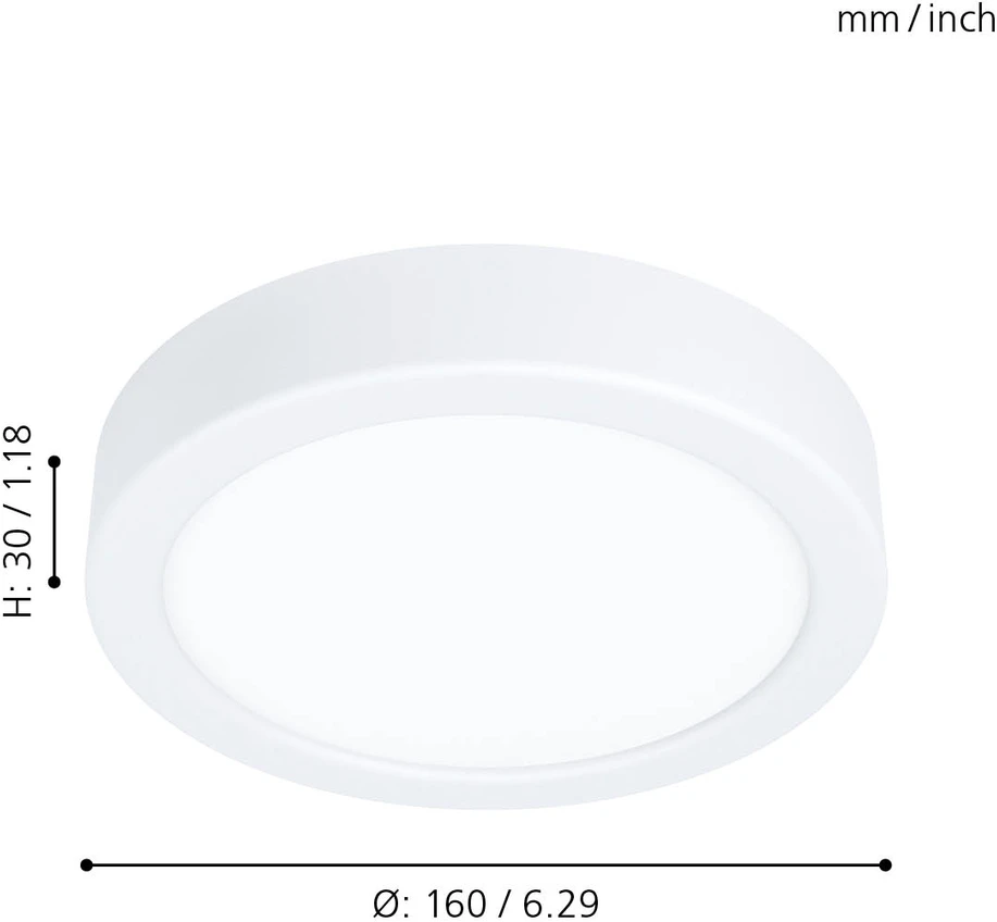 Eglo FUEVA 5 lubinis šviestuvas, baltas, 160 mm