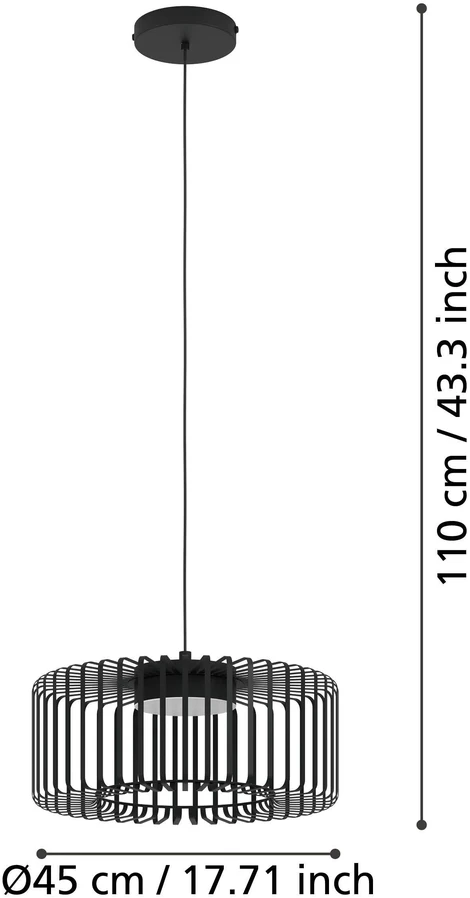 „Eglo“ – „Ginestrone-Z“ išmanusis pakabinamas šviestuvas Ø45 – juodas – RGB + reguliuojamo baltumo – „Zigbee“ ir „Bluetooth“
