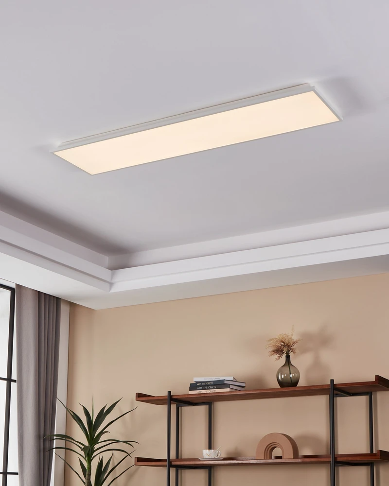 „Eglo Herrora-Z“ išmanusis lubinis šviestuvas – baltas 120x30 – reguliuojamo baltumo – „Zigbee“ ir „Bluetooth“