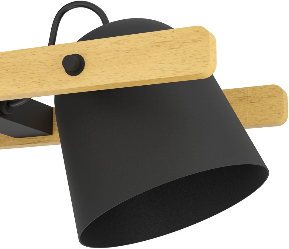 „Eglo“ – „Hornwood-Z“ išmanusis pakabinamas šviestuvas – natūralios medienos ir juodos spalvos – RGB + reguliuojamos baltos spalvos – 78 cm – „Zigbee“ ir „Bluetooth“