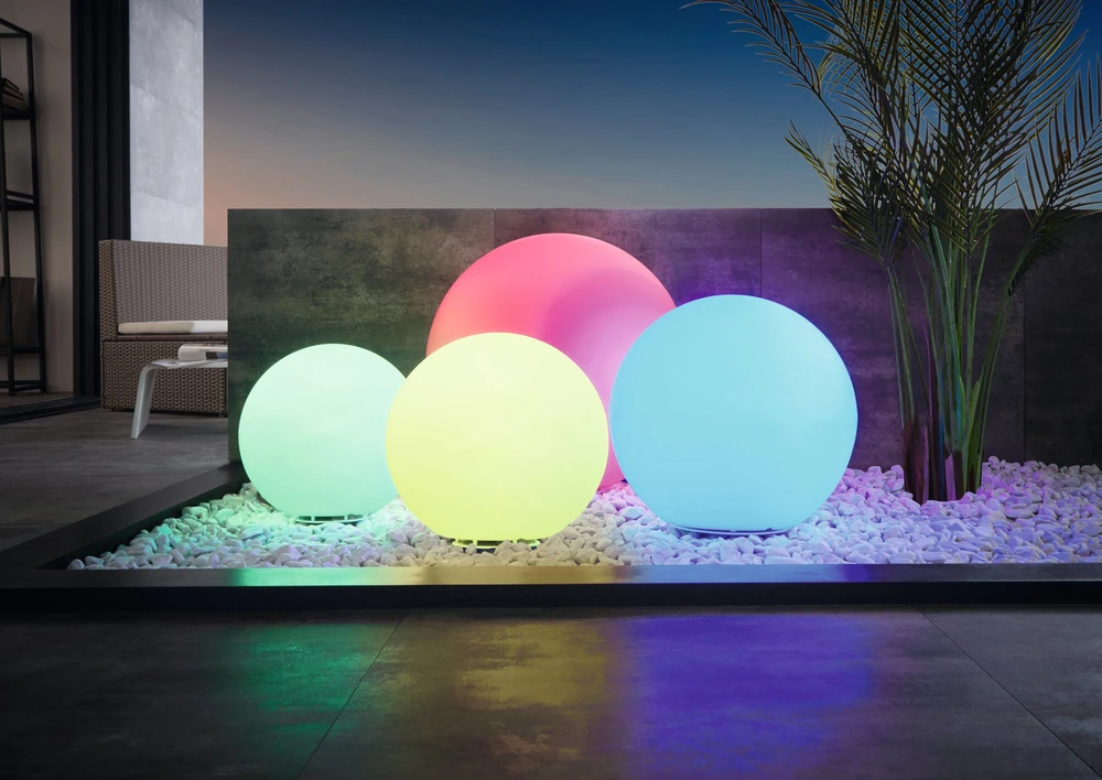 Eglo - Monterolo-Z išmanusis lauko šviestuvas su rutuliniu gaubtu – RGB + baltas – Zigbee/Bluetooth – Ø60 cm