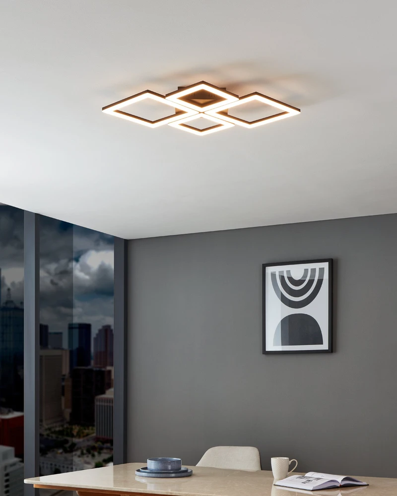 „Eglo“ – „Paranday-Z“ išmanusis lubinis šviestuvas – juodas (47 x 43 cm) – „Zigbee“ ir „Bluetooth“