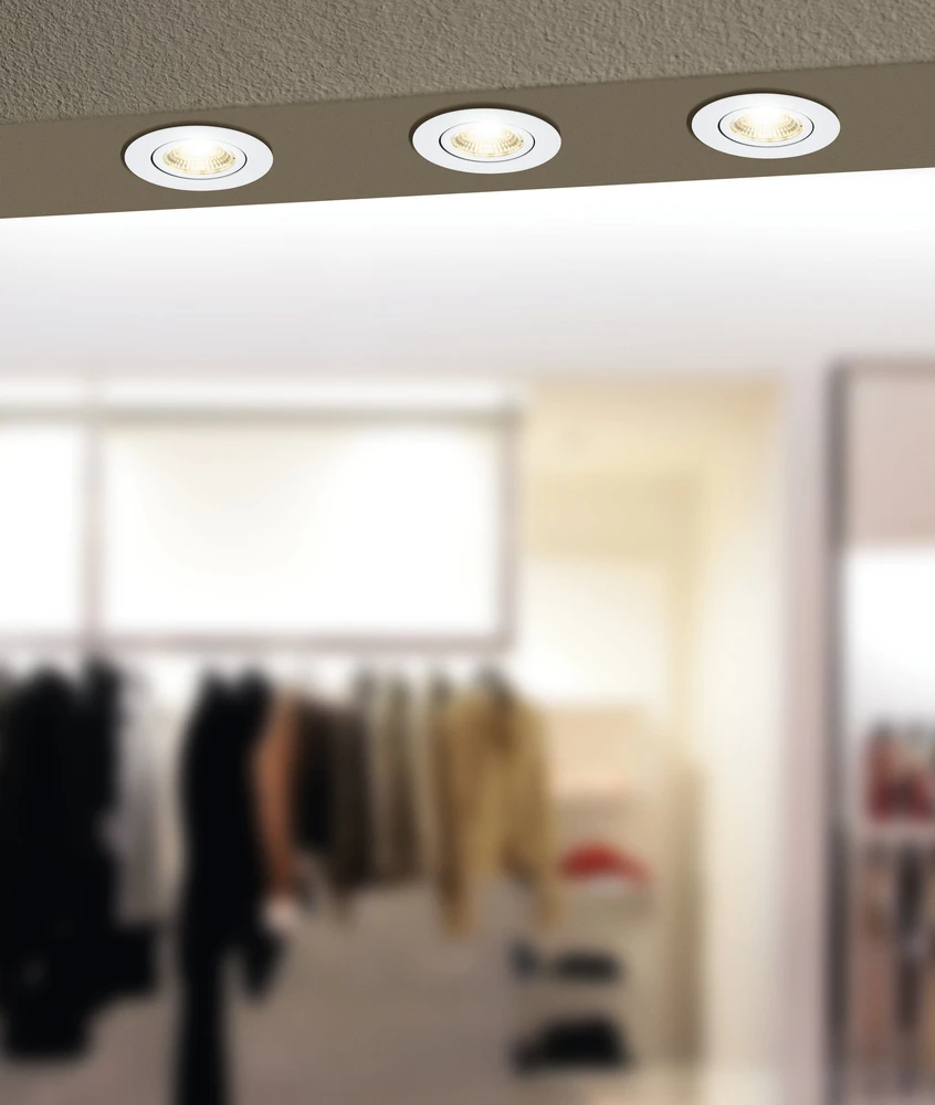 EGLO - Saliceto-Z įleidžiamas šviestuvas - baltas Ø8,8 cm - RGB + reguliuojama balta spalva - Zigbee ir Bluetooth
