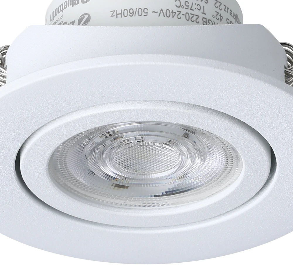 EGLO - Saliceto-Z įleidžiamas šviestuvas - baltas Ø8,8 cm - RGB + reguliuojama balta spalva - Zigbee ir Bluetooth