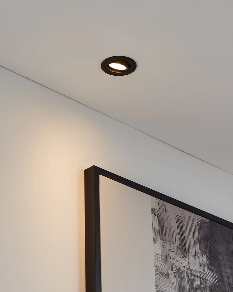 „Eglo“ – „Saliceto-Z“ išmanusis įleidžiamas šviestuvas Ø 8,8 cm – juodas, RGB + reguliuojamo baltumo, „Zigbee“ ir „Bluetooth“
