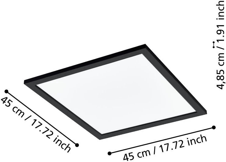 Eglo - Salobrena-Z išmanioji LED panelė 45x45cm - juoda - Zigbee ir Bluetooth