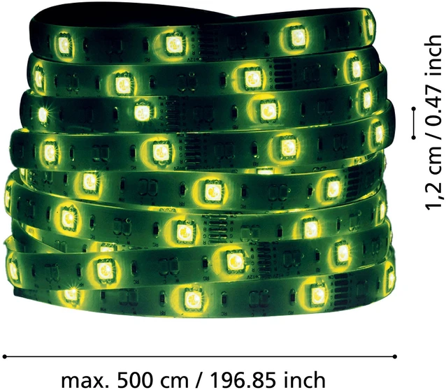 „Eglo Stripes-Z“ šviesos juosta L500 – išmanioji RGB ir reguliuojamo baltumo LED juosta