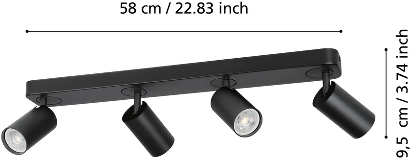 „Eglo“ – „Telimbela-Z“ išmanusis bėgelio šviestuvas – juodas – RGB + baltas – „Zigbee“ / „Bluetooth“