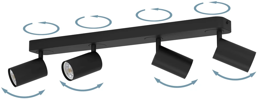„Eglo“ – „Telimbela-Z“ išmanusis bėgelio šviestuvas – juodas – RGB + baltas – „Zigbee“ / „Bluetooth“