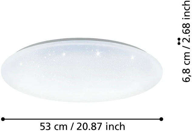 Eglo - Totari-Z išmanusis lubinis šviestuvas Ø53 – baltas su krištolo efektu – Zigbee ir Bluetooth