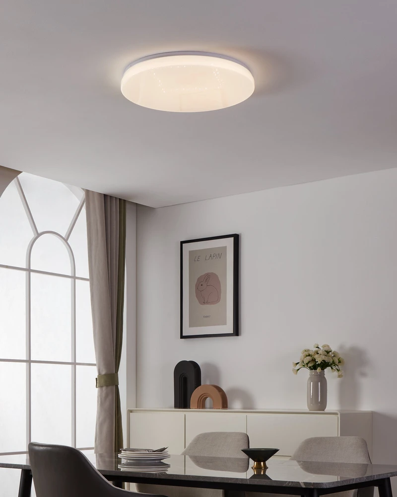 Eglo - Totari-Z išmanusis lubinis šviestuvas Ø53 – baltas su krištolo efektu – Zigbee ir Bluetooth