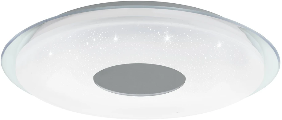 „Eglo Totari-Z“ išmanusis lubinis šviestuvas Ø56 – chromo ir baltos spalvos su krištolo efektu – „Zigbee“ ir „Bluetooth“