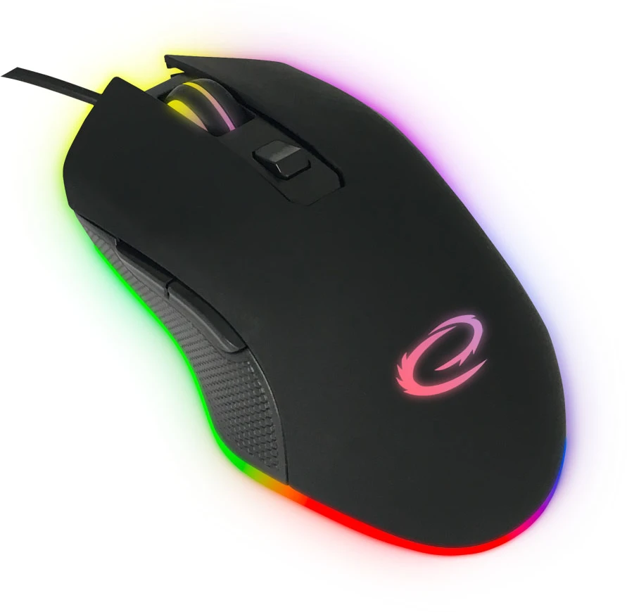 EGM302 Esperanza su laidu žaidimų pelė RGB LED 6D optinė USB-C Nemesis