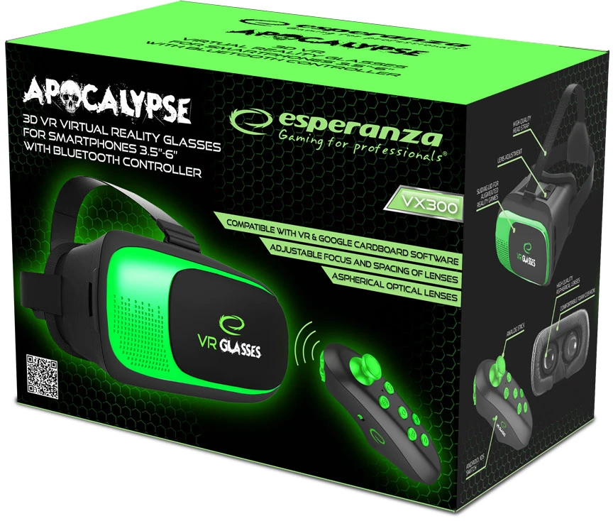Swirl® ESPERANZA EGV300R - 3D VR AKINIAI 3.5”-6” IŠMANIESIEMS TELEFONAMS
