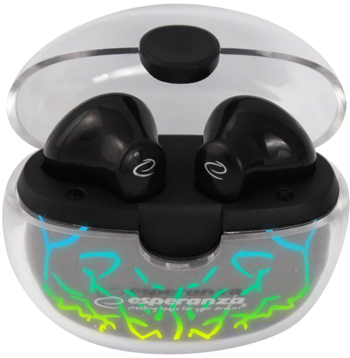 Esperanza Pandora Belaidės In-Ear Ausinės TWS (Bluetooth, Stereo, Mikrofonas, Juoda)