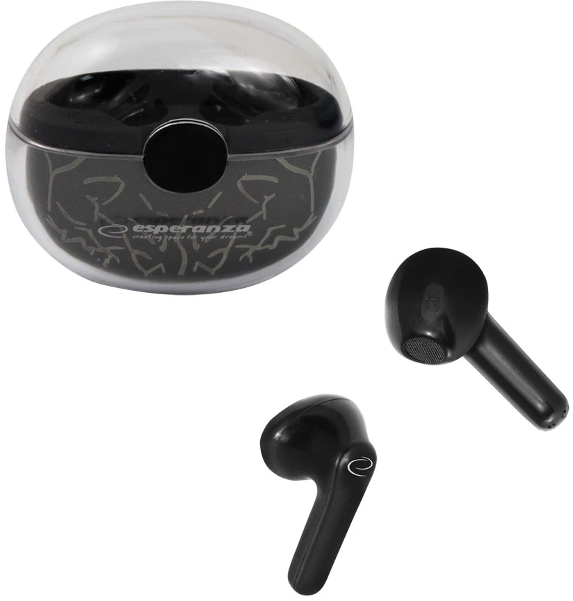 Esperanza Pandora Belaidės In-Ear Ausinės TWS (Bluetooth, Stereo, Mikrofonas, Juoda)