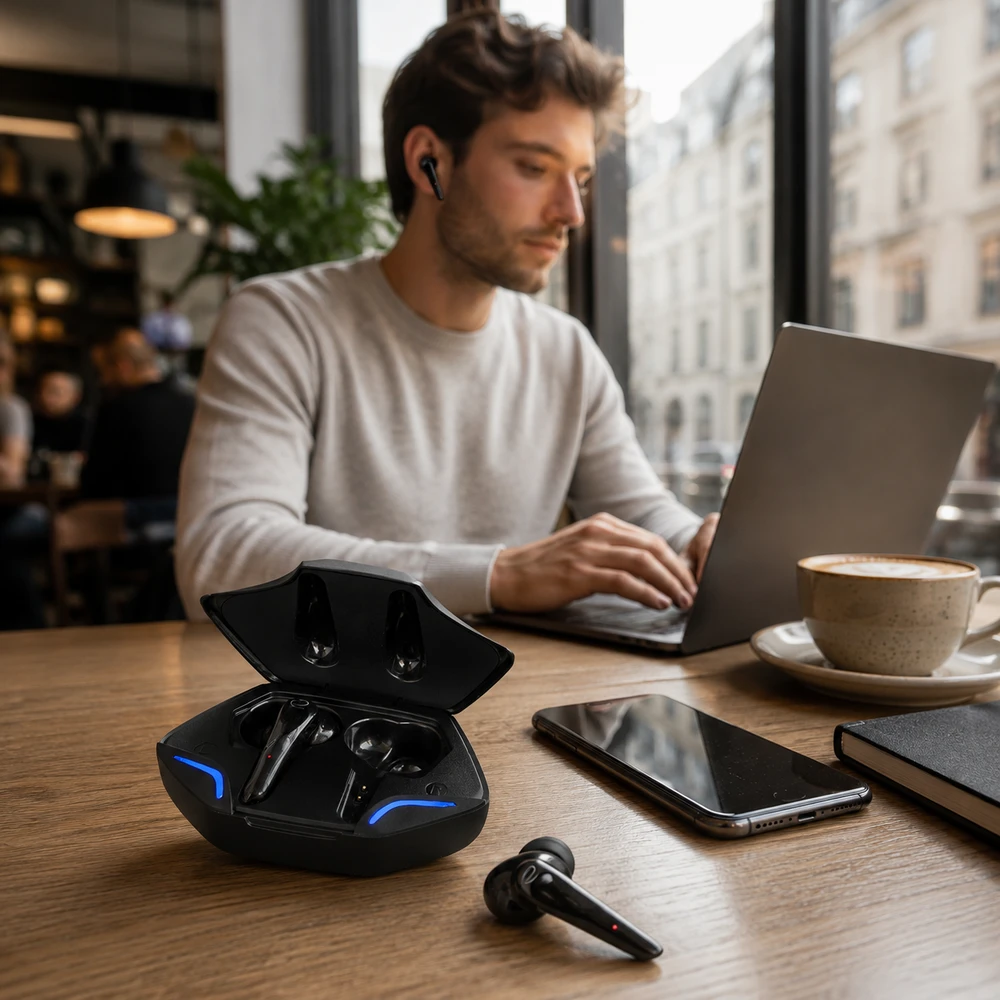 Belaidės Ausinės - Esperanza EH231K Bluetooth 5.0 Ausinės su Mikrofonu Juodos