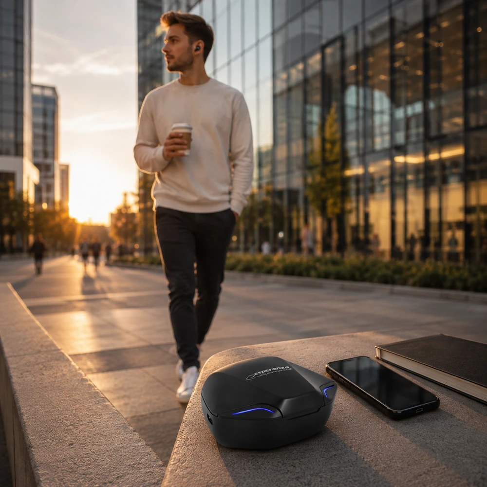 Belaidės Ausinės - Esperanza EH231K Bluetooth 5.0 Ausinės su Mikrofonu Juodos