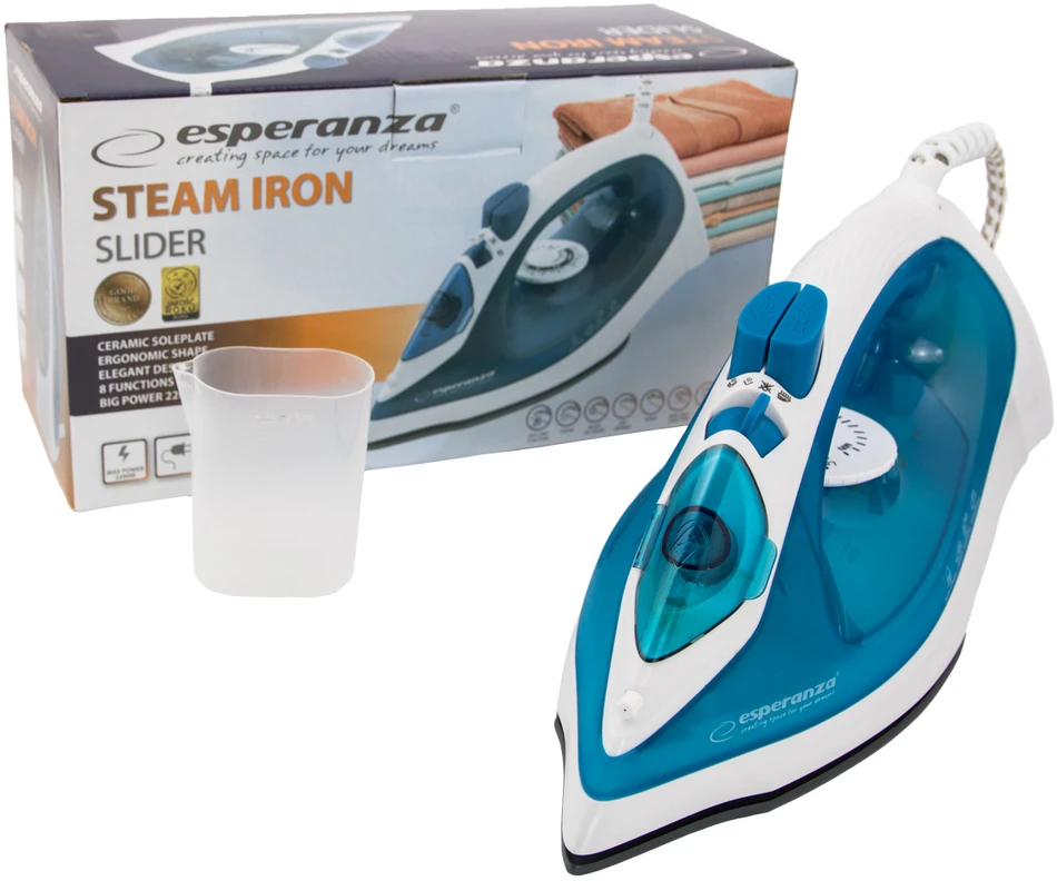 Lygintuvas steam Esperanza Ceramic EHI002 (2200W, mėlynas color)