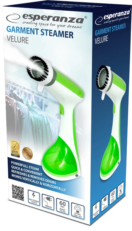 Esperanza EHI008 Garment Steamer 1400 W Žalias
