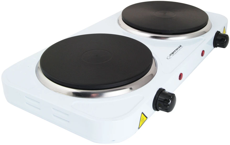 Buitinė Technika - Esperanza COTOPAXI 2 Zonos Elektrinė Viryklė 1000W Balta