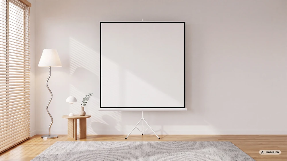 Projektorius Cabletech pastatomas projekcinis ekranas 200x200cm 100"